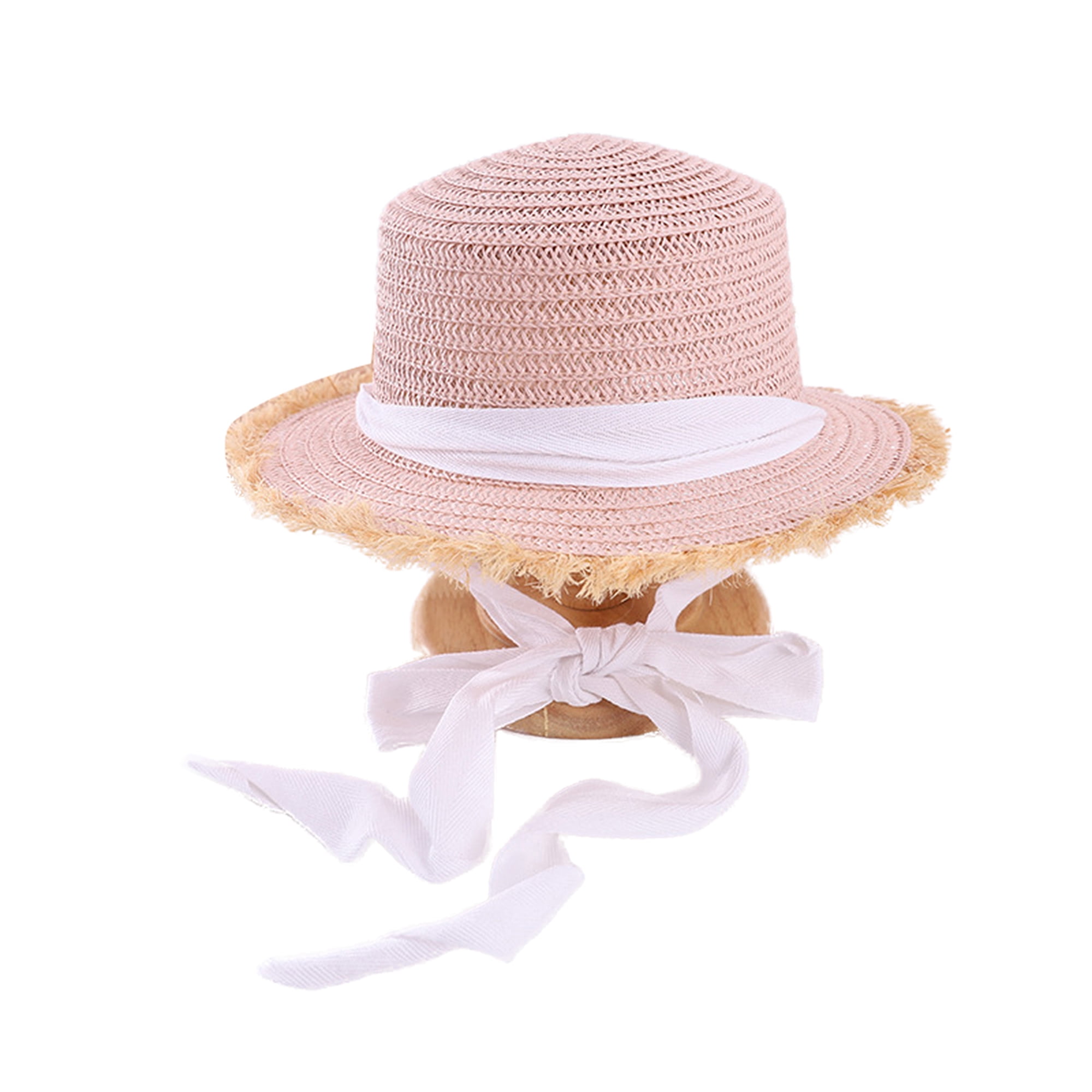 Baby Girl Sun Hat Princess UV Sun Protection Straw Wide Brim Visor Hat