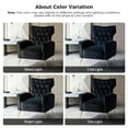 thumbnail image 4 of Modern Velvet Accent Chair Button Upholstered Sofa Armchair Tufted Metal Legs Adult Bedroom Home Living Room Black, 4 of 9