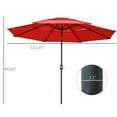 thumbnail image 3 of Outsunny 9FT 3 Tiers Patio Umbrella Outdoor Market Umbrella, Red, 3 of 10