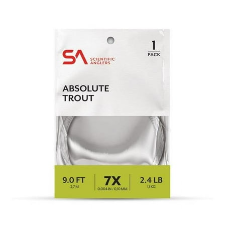UPC: 0840309133951 | Scientific Angler 1120021 9 ft. Absolute Trout Leader  Clear – Size 6X