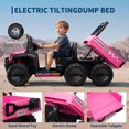 thumbnail image 3 of CazToi 24V 4WD Kids Dump Truck Remote Control All Terrain 2 Seater Ride On Car, 3 of 8