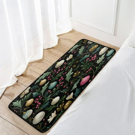 39x20 Inch Non-Slip Floor Mat Hallway Runner Rug Entrance Floor Mat Runner for Kitchen and Living Room Vintage Christmas Decorations Pattern