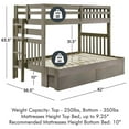 thumbnail image 6 of My Bed Now Olympus Twin-over-Full 2-Drawer Wood Bunk Bed w/ Ladder in Brown, 6 of 6
