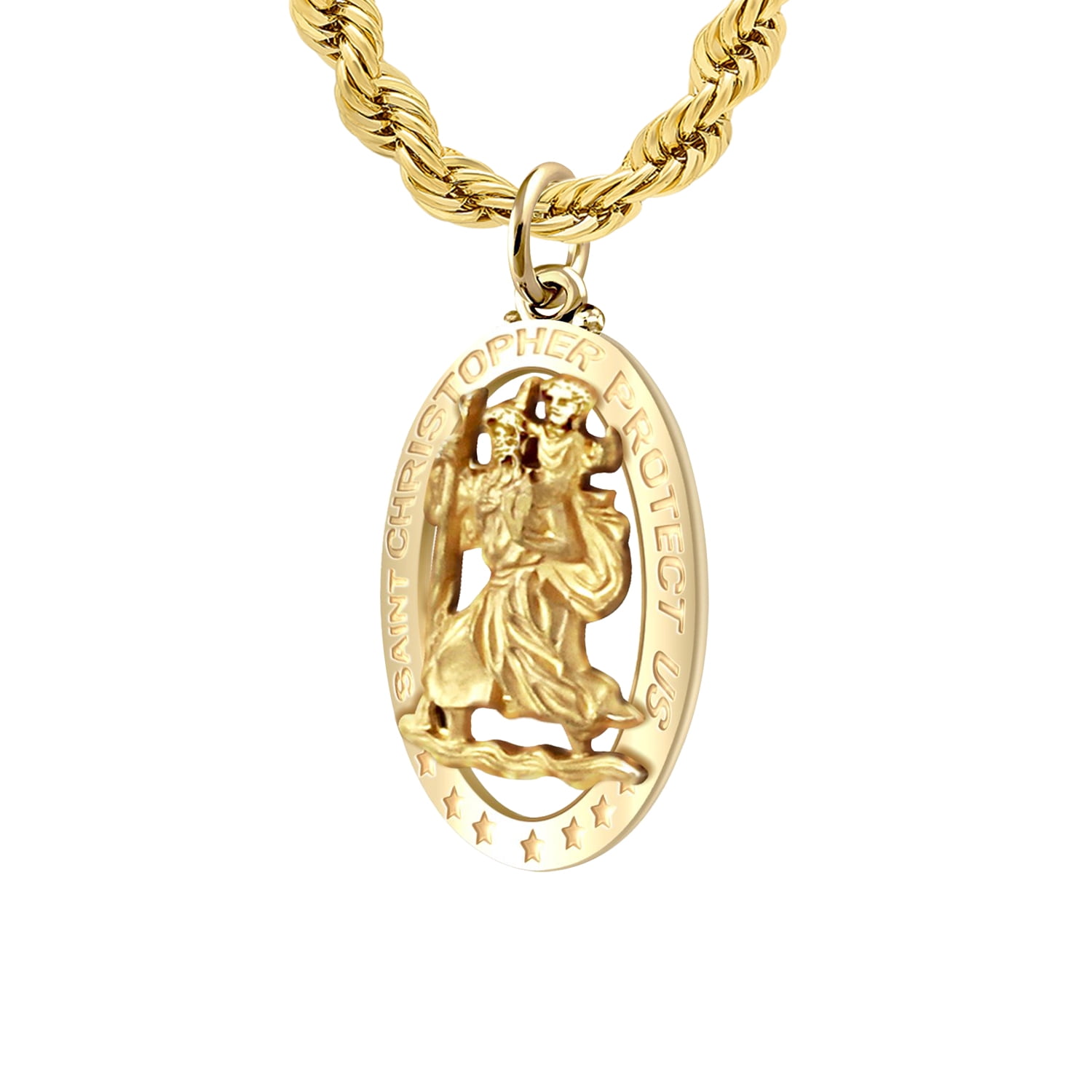 Men's 14k Yellow Gold St Christopher 