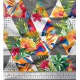 thumbnail image 1 of Soimoi Cotton Voile Fabric Check,Leaves & Tropical Flower Decor Fabric Printed Yard 56 Inch Wide, 1 of 1