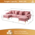 thumbnail image 3 of Wiilayok 114" U-Shaped Sectional Sofa,Chenille Modular 4 Seat Sofa Set for Living Room,Convertible L Shaped Sofa Couch Set with Chaise Lounge, Ottoman and Pillows, 3 of 8