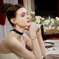 thumbnail image 2 of Vintage Women's Dress Watch Colorful Crystal Oval Bracelet Ladies Small Dial Quartz Waterproof Dainty Wrist Watch Adjustment Tool Included, 2 of 9