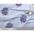 thumbnail image 3 of Soimoi Modal Satin Fabric Leaves & Floral Block Printed Fabric 1 Yard 42 Inch Wide, 3 of 3