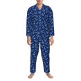 thumbnail image 3 of Balery Nautical Anchors Pijama para Hombre de Dos Piezas con Manga Larga, Conjunto de Dormir y Descanso Suave con Bolsillos-XX-Large, 3 of 7