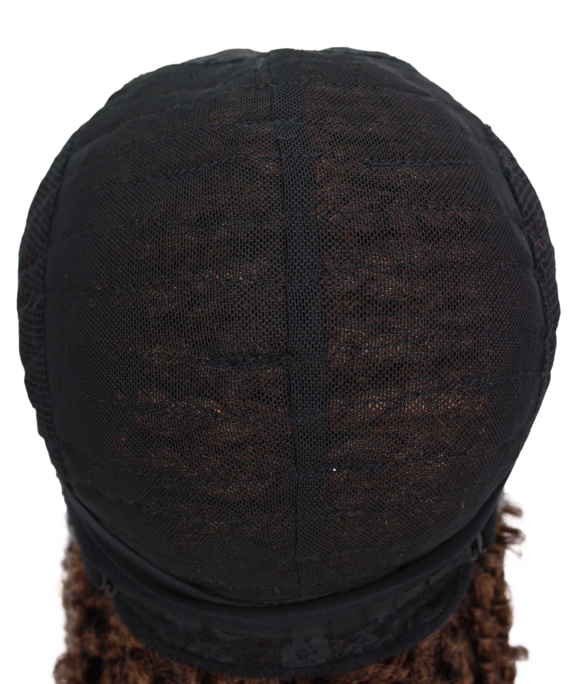 LUXLUXE Minia Curly Braid 27 inch Long 4X4 Hand Tied Lace Braid Braided Wig, Beauty Heat Resistant Fiber BLB-0155 (Black to Copper Blonde blend)