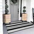 thumbnail image 3 of 43.3in×27.6in Black White Striped Doormat Washable Doormats Indoor Outdoor Rugs for Layered Front Door Mats Porch Kitchen Non Slip Bathroom Rug Room Decor Bathroom, 3 of 7
