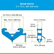 Beam Clamp,6000 lb,3-7/10 to 13-1/4in CC07029