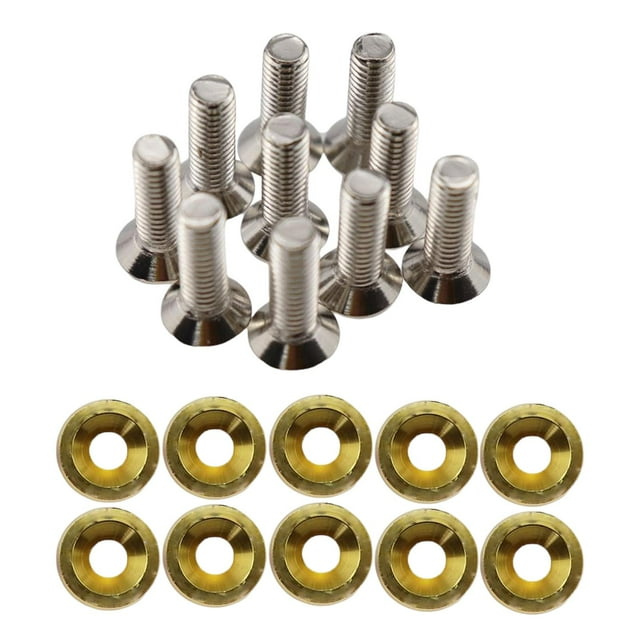 Junta de tornillos modificados para coche de 20 piezas, soporte para matrícula, acero inoxidable y aluminio Oro kusrkot Junta de tornillos de coche