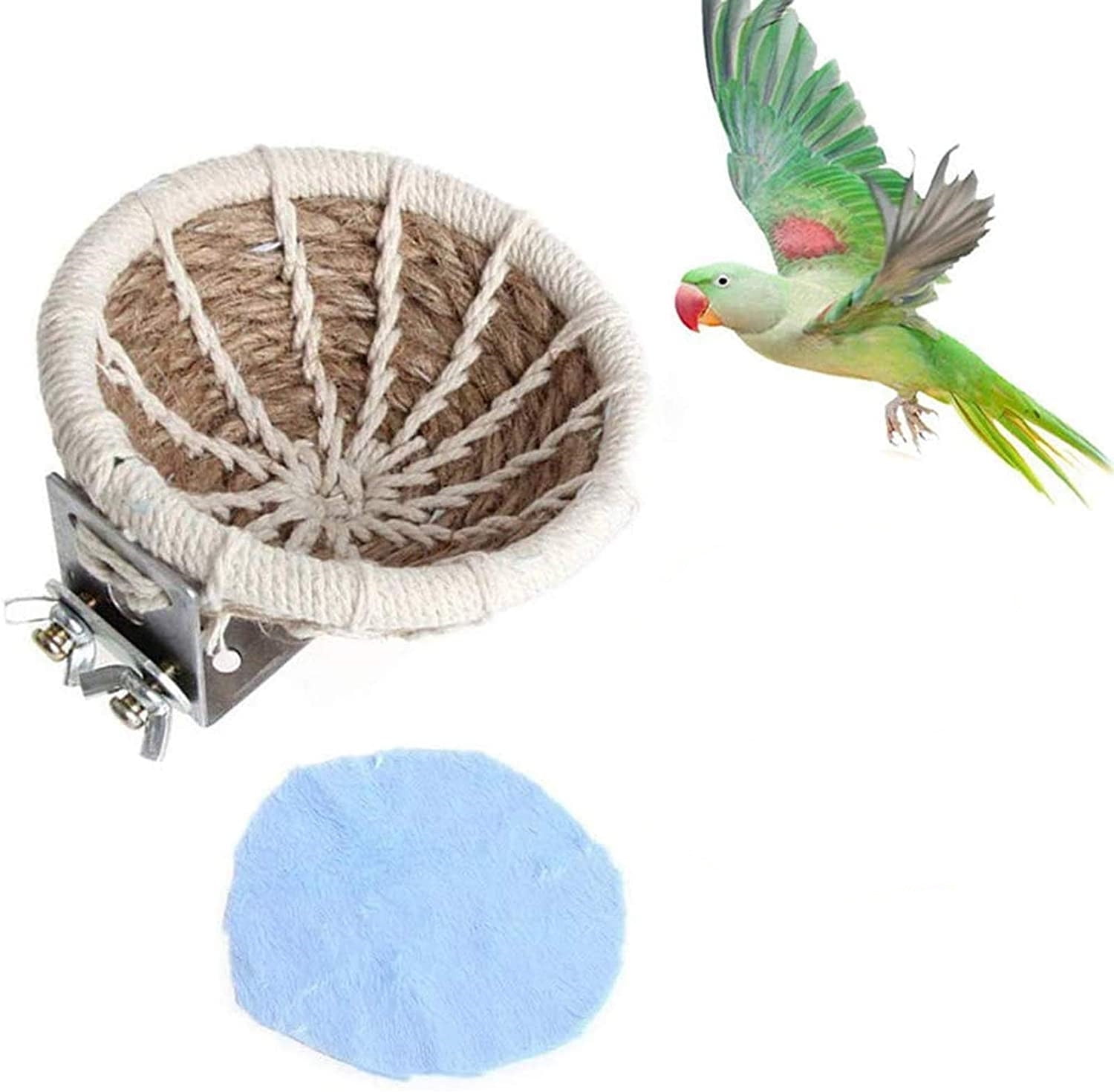 Bird Breeding Nest Rope Weave Bird Breeding Nest Bed for Parakeet Cockatiel Canary Lovebird and Small Parrot Cage Hatching Nesting Box