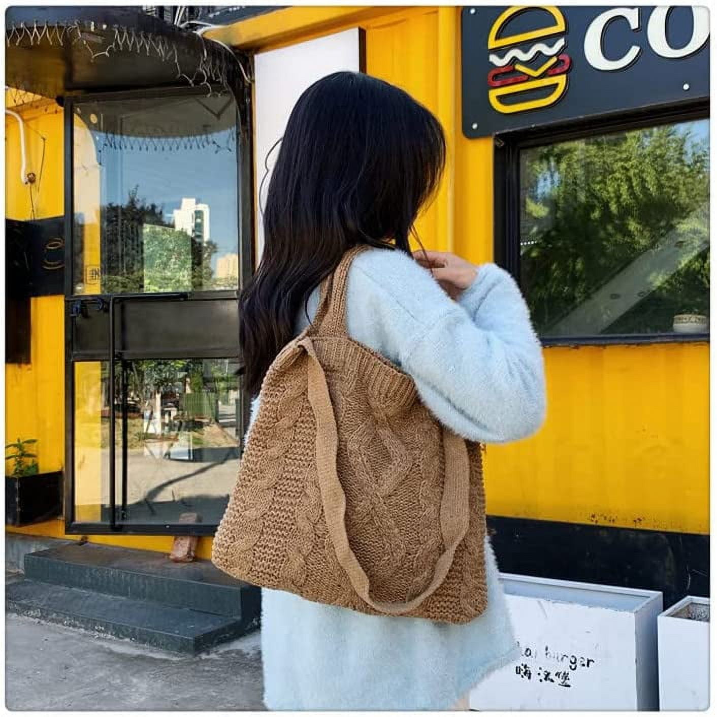 Kukuzhu Bag Tote Bag Aesthetic Accessories Crossbody Bag Crochet Tote Bag School Tote Bag