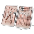 thumbnail image 2 of Manicure Pedicure Kit, Nail Grooming Tools, 18 In 1 Stainless Steel Nail Care Set with Rose Gold Finish and Pink Zipper Leather Travel Case, Portable and Durable, 2 of 8
