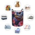 thumbnail image 4 of Sikiie Realistic Flower Turtle Print Round Dirty Clothes Basket, Waterproof Standing Foldable Storage Basket, for Laundry Room, Bedroom, Bathroom Storage-Small, 4 of 6