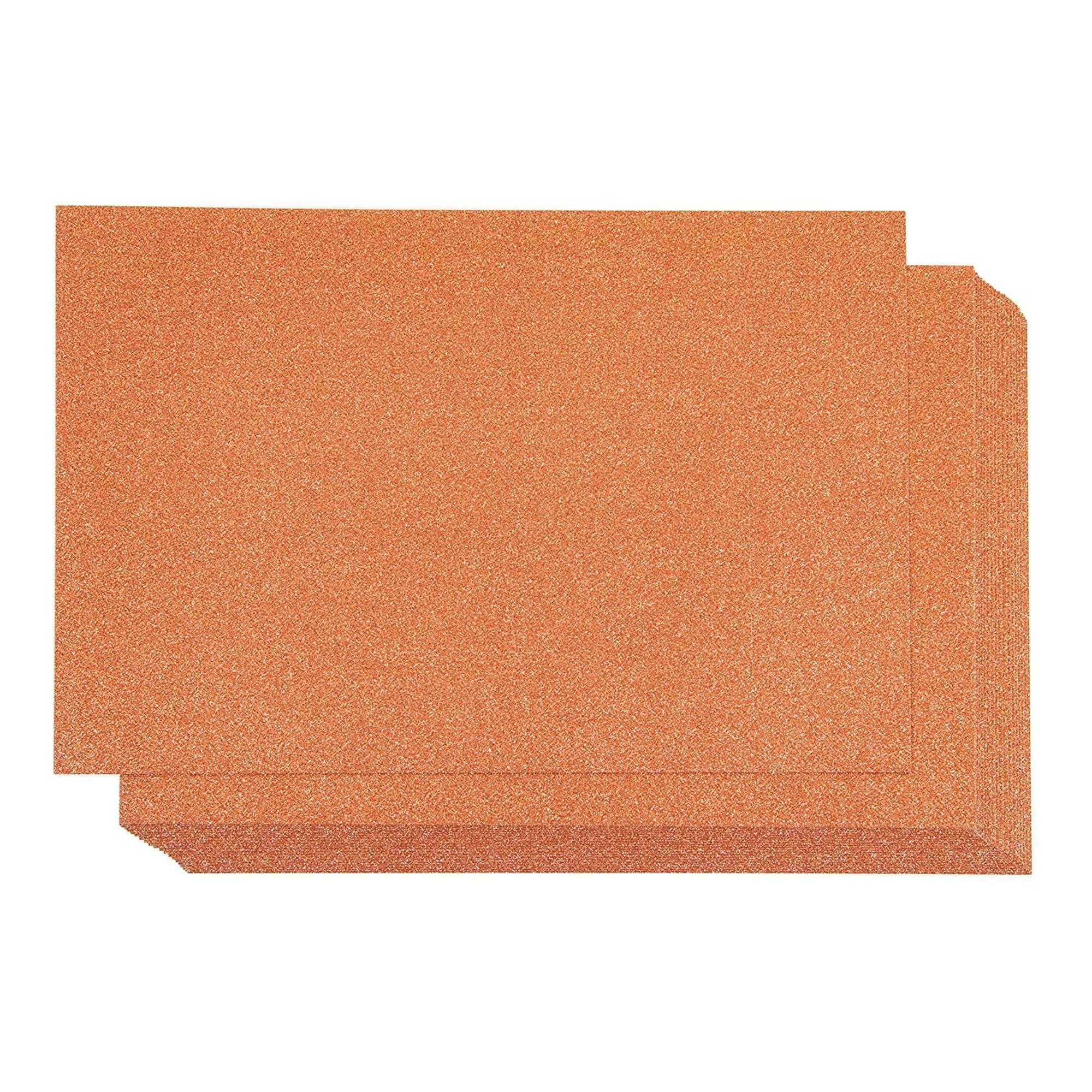 Glitter Cardstock Paper 24Pack Orange Glitter Paper for DIY Craft Projects, Birthday Party