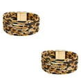 thumbnail image 1 of QualitChoice Bracelet Multi-layers Magnetic Buckle Leather Multi-colored Leopard Print Valentines Day Gifts Bracelets Hand Jewelry Chrysanthemum 2Set, 1 of 6