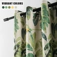 thumbnail image 3 of VOGOL Blackout Curtains for Bedroom, Grommet Abstract Green Plant & Bird Print Linen Window Drapes for Living Room, 2 Panels, Green, 52 x 84, 3 of 6