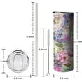thumbnail image 6 of Flower Tumbler 20 Oz Travel Coffee Mug Floral Print Skinny Tumblers with Lid and Straw Stainless Steel Insulated Coffee Cups Gift for Flower Lover, 6 of 7