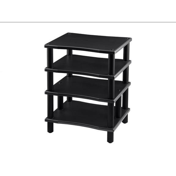 Monoprice Monolith 4 Tier Audio Stand XL - Black, Open Air Design, Each Shelf Supports Up to 75 lbs., Perfect Way to Organize AV Components