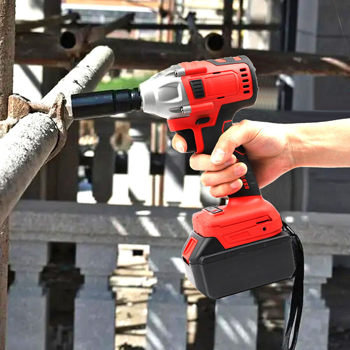 Audessy Cordless Impact Wrench 1/2" 550Nm High Torque Brushless Driver with Battery 20V