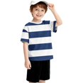 thumbnail image 6 of UACY Striped T-Shirt for Girls, Short Sleeve, Crew Neck (Navy, 6-7 Years), 6 of 7