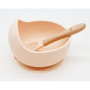daintyBABY Silicone Bowl and Spoon Set- Peach