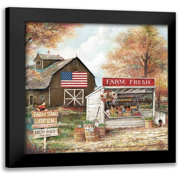Manning, Ruane 12x12 Black Modern Framed Museum Art Print Titled - Farm Stand