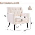 thumbnail image 2 of Ebello Linen Accent Chair, Mid-Century Modern Upholstered Armchair with Thick Padded Seat for Living Room, Bedroom, Easy Assembly, Beige, 2 of 9
