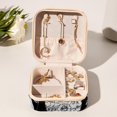 thumbnail image 6 of Black White Easter Travel Portable Square Storage Box with Earring Holder, Necklace Organizer, and Travel Organizer for Rings, Earrings, Necklaces, Bracelets, and More - Ideal for Girls and Women, 6 of 6
