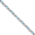 thumbnail image 1 of 925 Sterling Silver Blue Topaz Bracelet Gemstone, 1 of 6