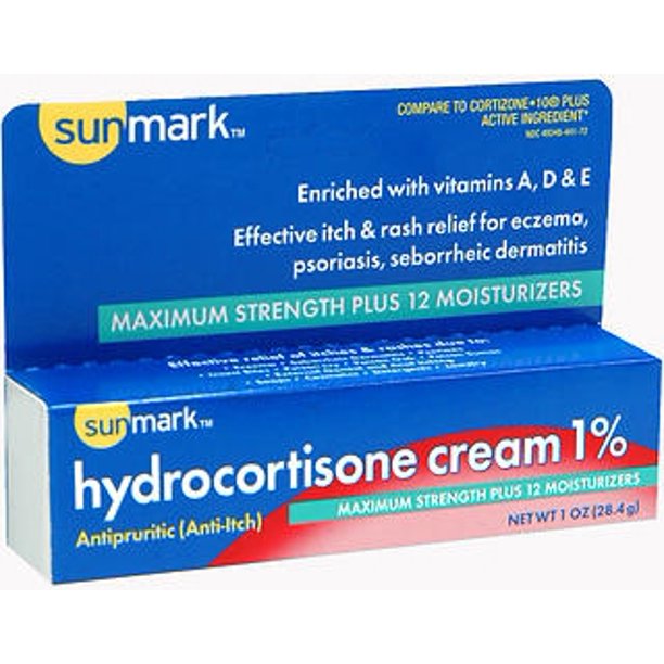 Sunmark Maximum Strength Plus 12 Moisturizers 1 Hydrocortisone Cream