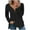Black, variant on Casual Women's Tops Fashion Plus Size Fashion Women's Solid Zipper V-Neck Long Sleeve Casual T-shirt Blouse