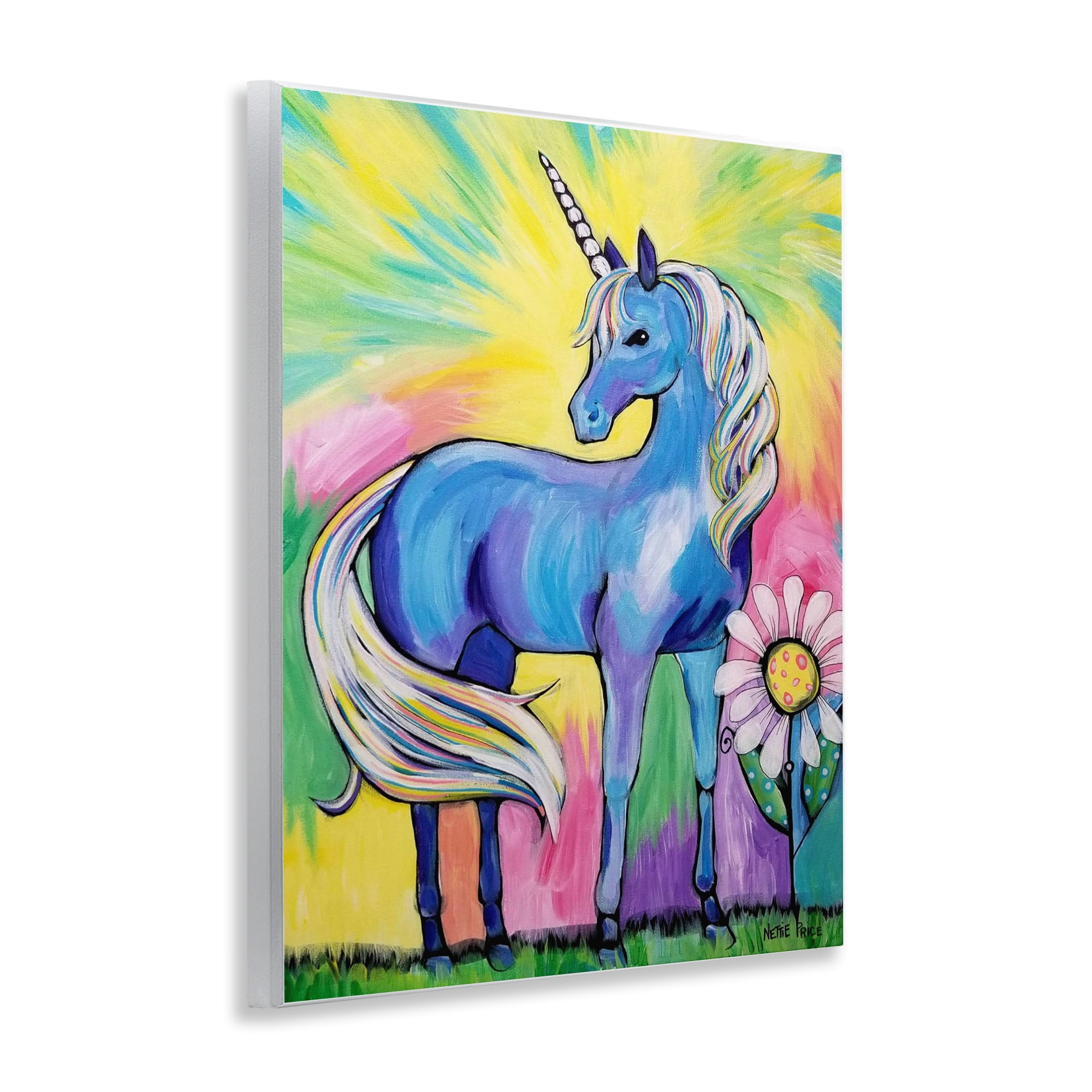 Stupell Industries Magical Unicorn in Rainbow Meadow Wall Plaque Art, design by Nettie Price