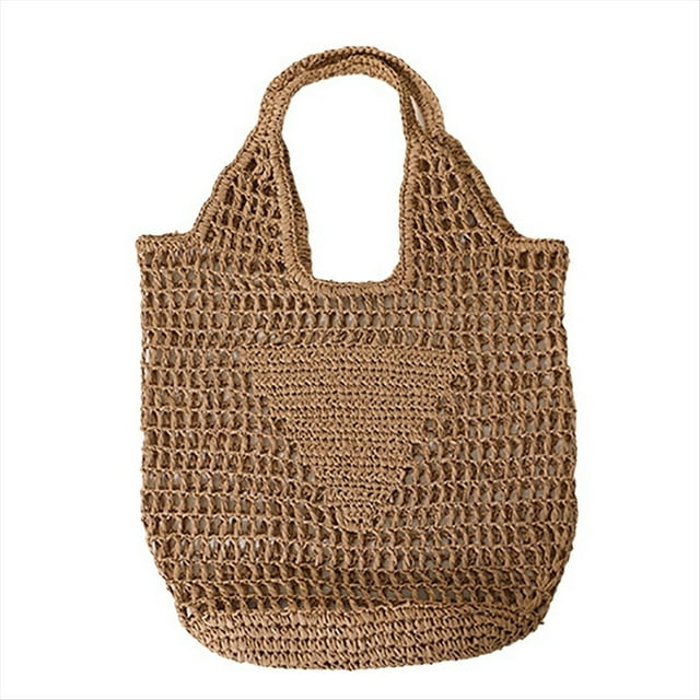 Bolsos de Playa de Moda de Verano, Bolso de Hombro para Mujer, Bolso Suave Tejido A Mano , Bolso Grande Informal, Bolso de Almacenamiento e