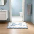 thumbnail image 5 of JHyouerji Bow Print Faux Wool Bath Mat 16x24 Inch,Blue Water Absorbent Non Slip Soft Entryway Shower Rug for Bathroom Home Floor Decor, 5 of 7