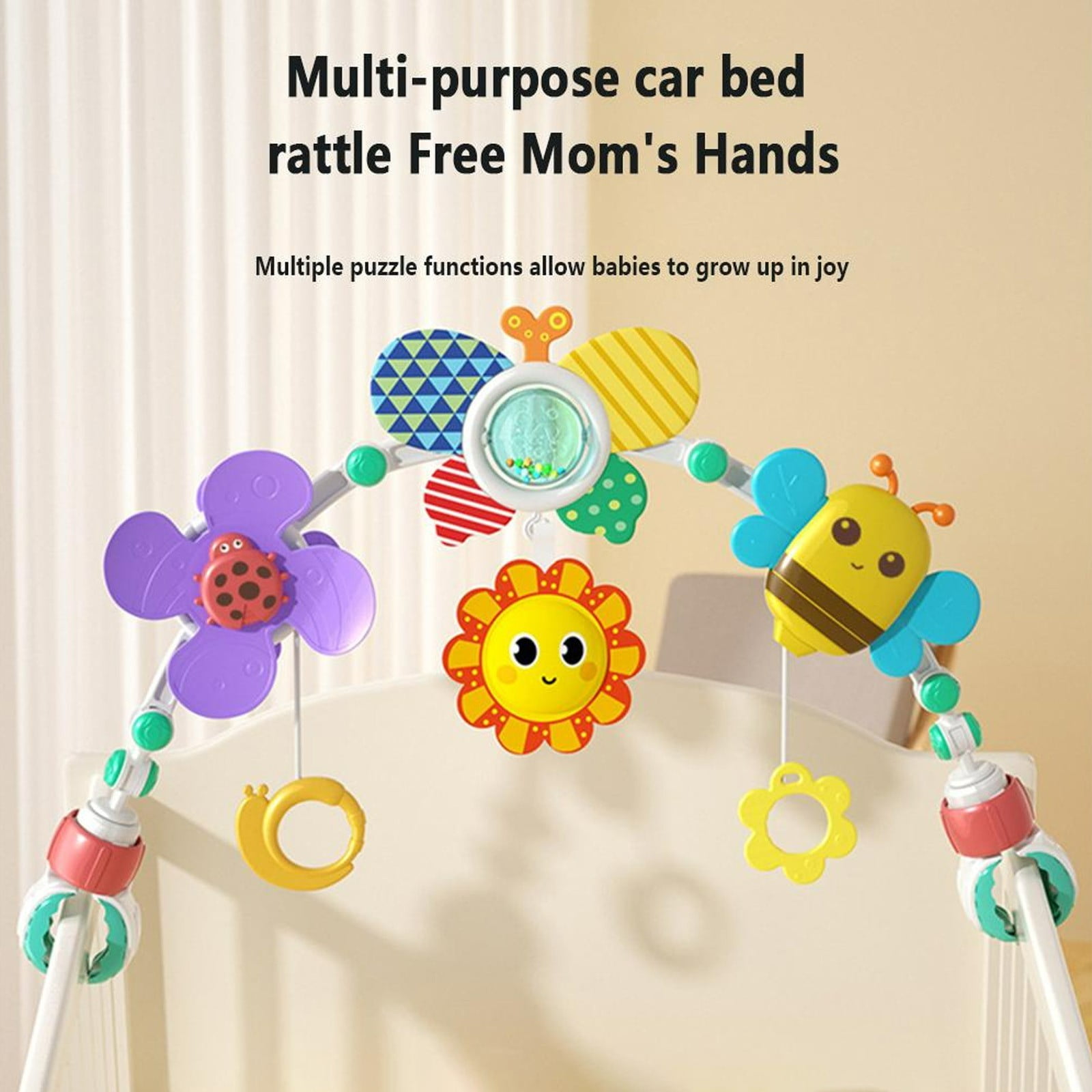 HASACHYL Multi Use Travel Toy Hanger Visual Engagement Activity For Stroller And Seat Focus Development Mobile Ornament