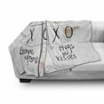 thumbnail image 3 of Xo Soft Flannel Fleece Throw Blanket, Love You Hugs Kisses Watercolor Splashes Heart Valentines Artwork, Cozy Plush for Indoor and Outdoor Use, 70" x 90", Mint Green White, by Ambesonne, 3 of 6