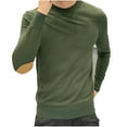 thumbnail image 1 of Styesk Mens Sweater Solid Color Pullover Sweater Cable Knit Patchwork Crewneck Sweater Comfy Soft Lightweight Oversized Sweater Casual Loose Sweaters, 1 of 2
