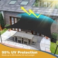 thumbnail image 3 of Rectangle Sun Shade Sail Canopy, UV Block Fabric Shelter Cloth Screen Awning for Outdoor Patio Garden, 3 of 8