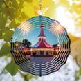 thumbnail image 3 of Vibrant Metal Hanging Wind Spinners & Chimes - Circular Pattern Design for Yard & Garden Perfect for Festive Outdoor Decor, 3 of 6