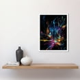 thumbnail image 2 of New York City at Night Modern Abstract Neon Contrast Painting Art Print Framed Poster Wall Decor 12x16 inch, 2 of 5