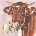 thumbnail image 4 of Annie Warren 20x20 Black Modern Wood Framed Wall Art Titled - Peony Cow I, 4 of 6