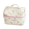 thumbnail image 2 of Bolsa de maquillaje, bolsa de aseo con asa, bolsa de cosméticos resistente, organizador de cosméticos de viaje portátil, bolsa organizadora de lavado rosa, 2 of 8