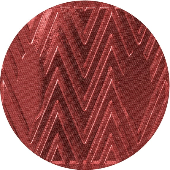 Ahgly Company Machine Washable Indoor Round Transitional Lava Red Area Rugs, 4' Round