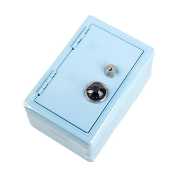 Alcancía de Hierro Perfecl con Forma de Cerdito Caja de Seguridad para Ahorrar Dinero Azul 18 cm x 12 cm x 9,5 cm