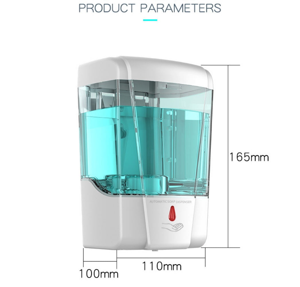 2 Pack Automatic Soap Dispenser 23.7 oz / 700 ml, Wall Mounted Touchless Sensor Soap Dispenser for Bathroom, Kitchen, Office and Commercial Use