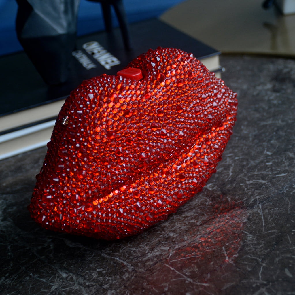 ZPAQI Women Leather Lips-shaped Evening Clutch Purses Crossbody Bags Banquet Handbag